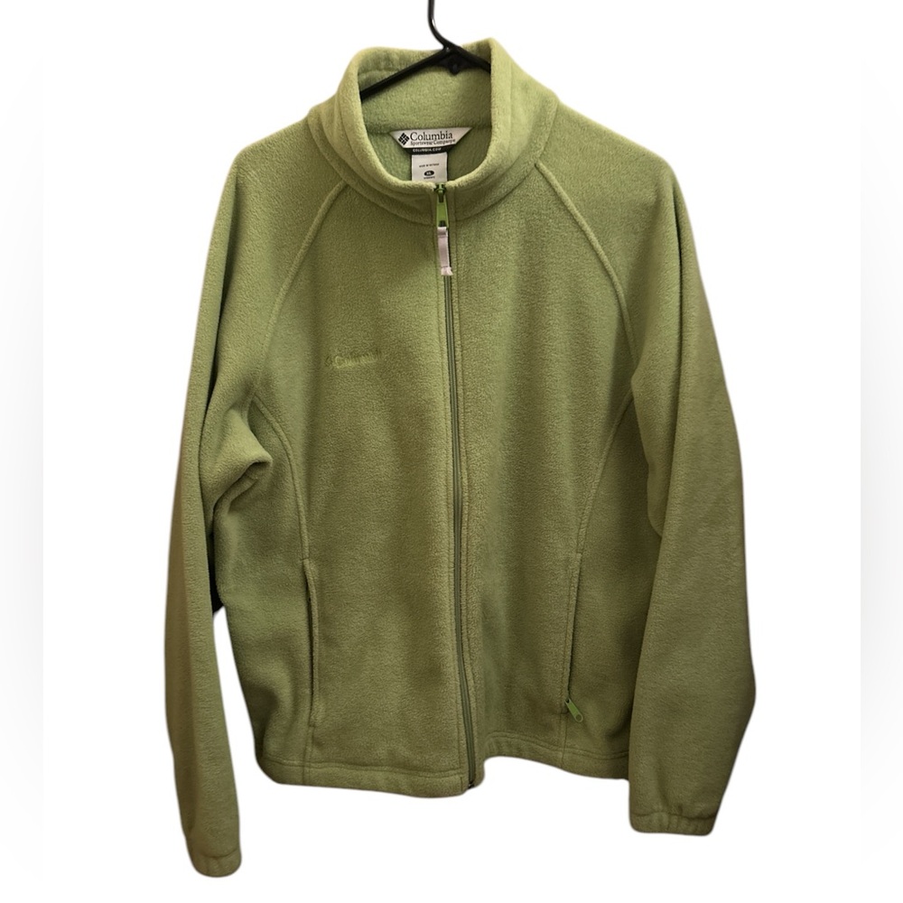 Columbia Size L Womens Green Full Zip Active Windproof Fleece Jacket